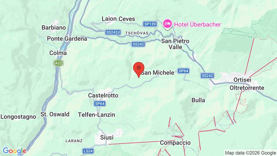 Mappa Hotel Alpin Relax Chalet Tianes