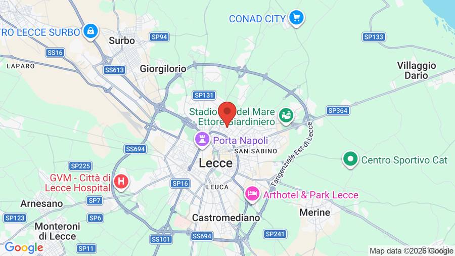 Mappa Hilton Garden Inn Lecce